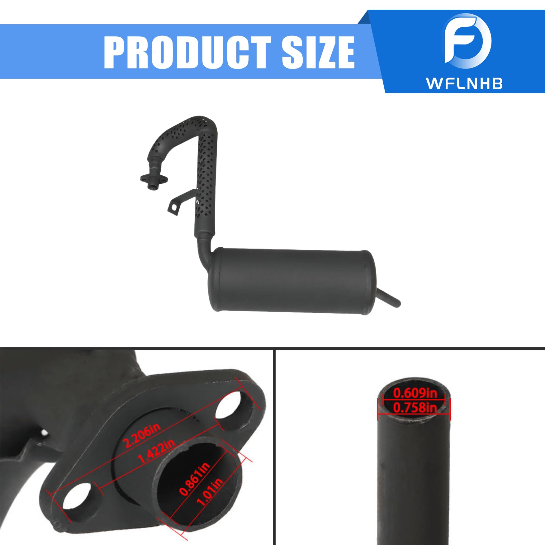 WFLNHB Engine Exhaust Muffler Replacement for Kawasaki Club